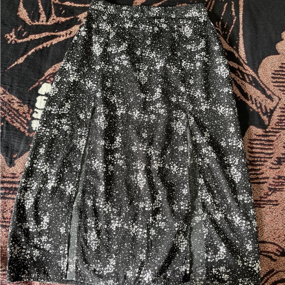 Missguided+ Black and White Sequin A-Line Midi Skirt